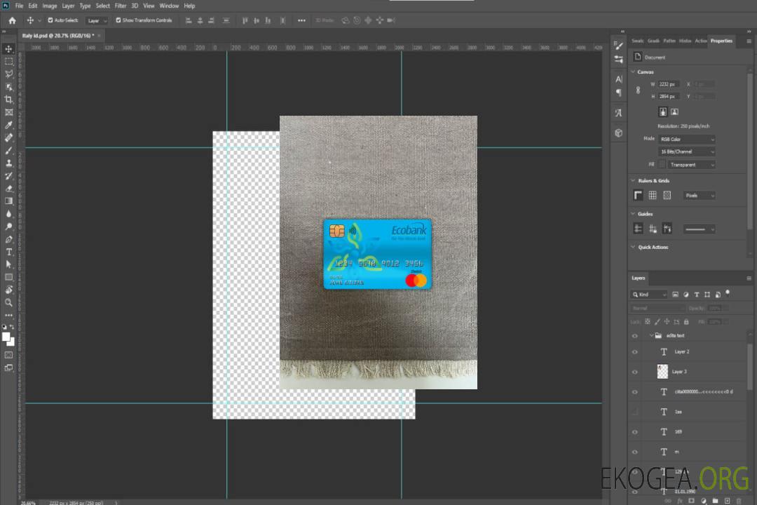 Photolook de la carte de débit principale de la banque Ecobank du Cameroun template Photolook de la carte de débit principale de la banque Ecobank du Cameroun template